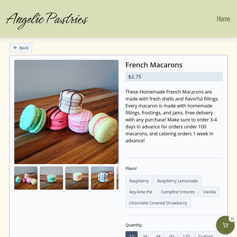 Angelic Pastries website